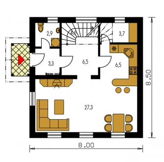 Mirror image | Floor plan of ground floor - KOMPAKT 39
